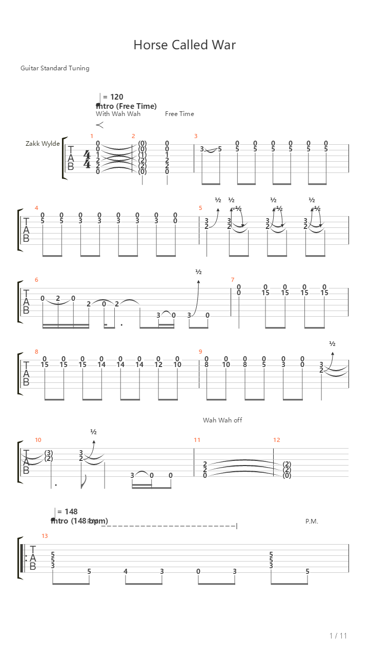 Horse Called War吉他谱