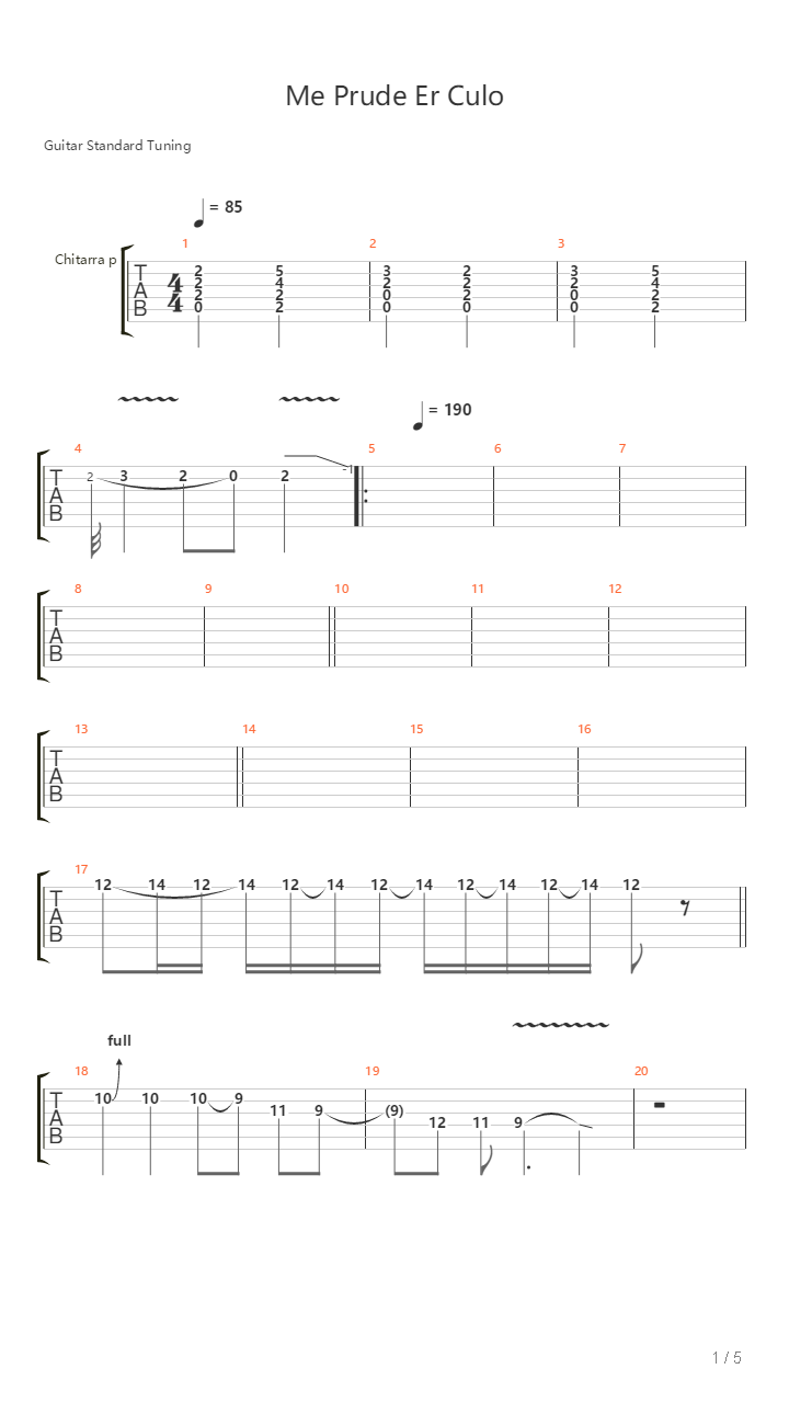 Me Prude Er Culo吉他谱