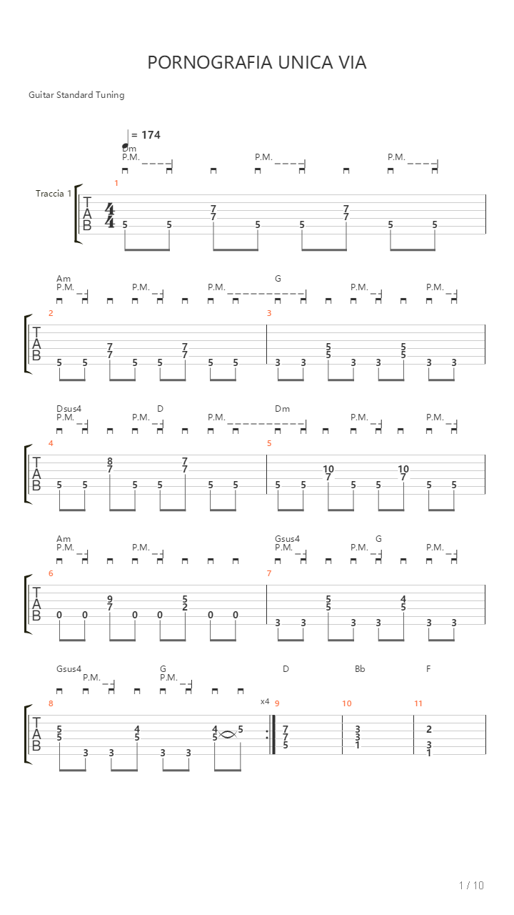 Pornografia Unica Via吉他谱