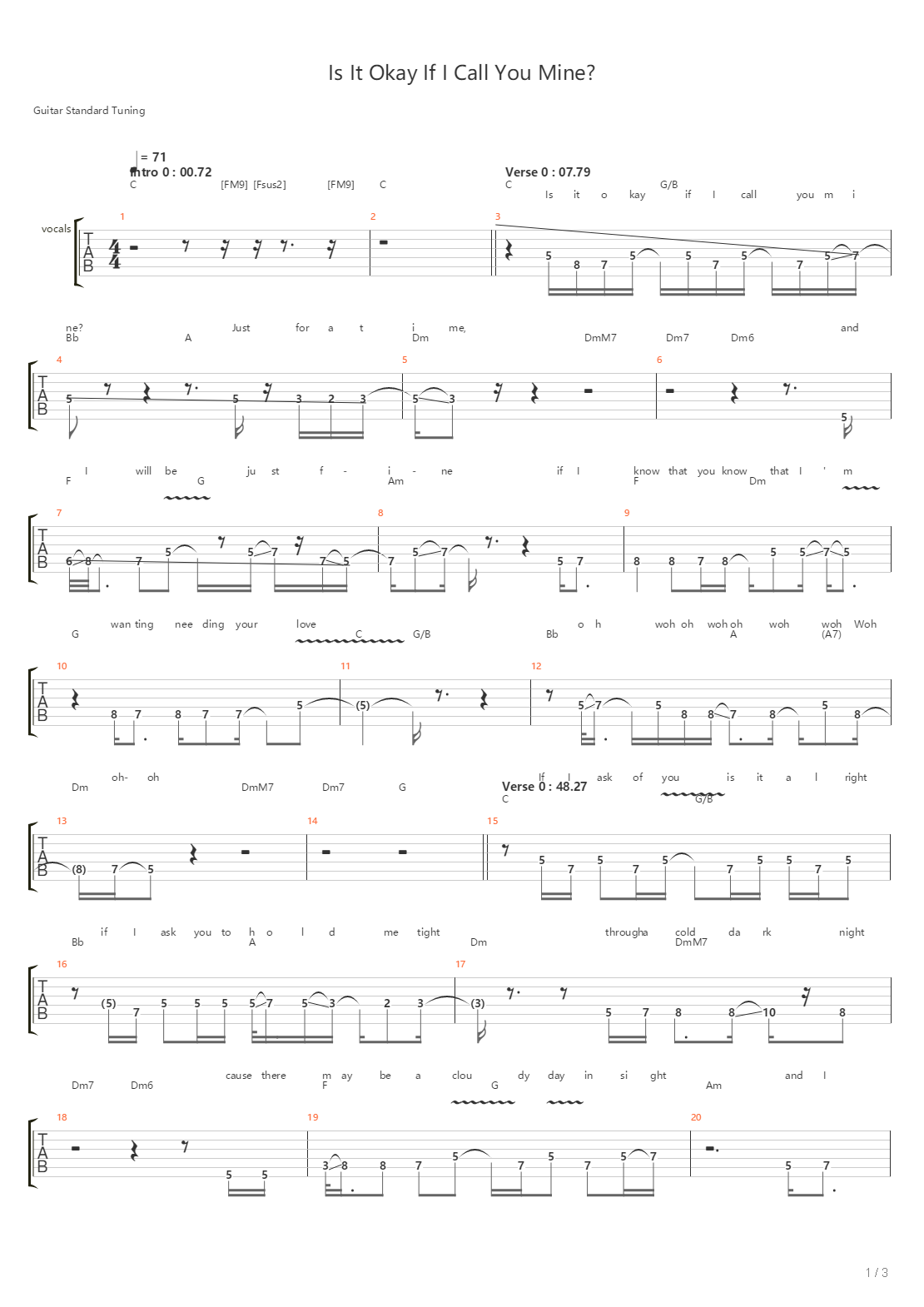 Is It Okay If I Call You Mine吉他谱