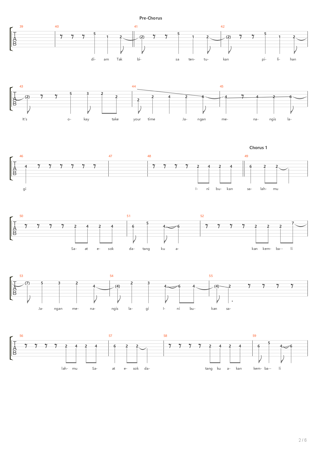 Berbagi Cerita吉他谱