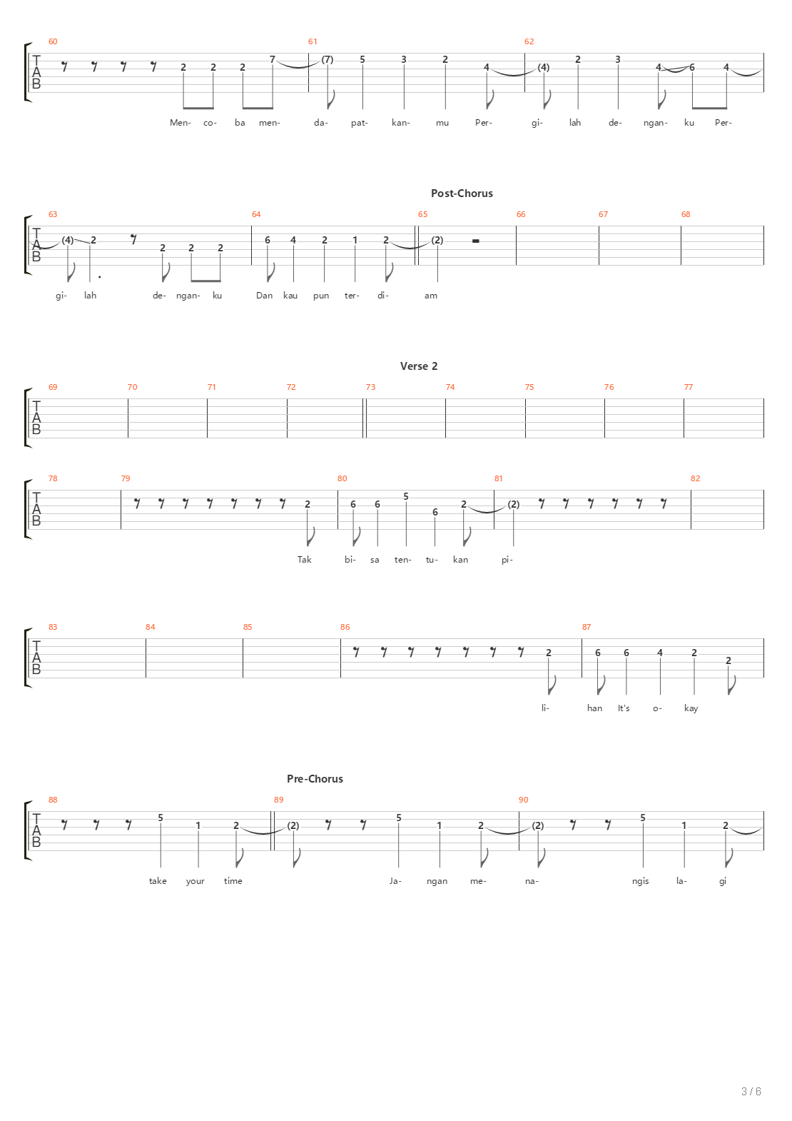 Berbagi Cerita吉他谱