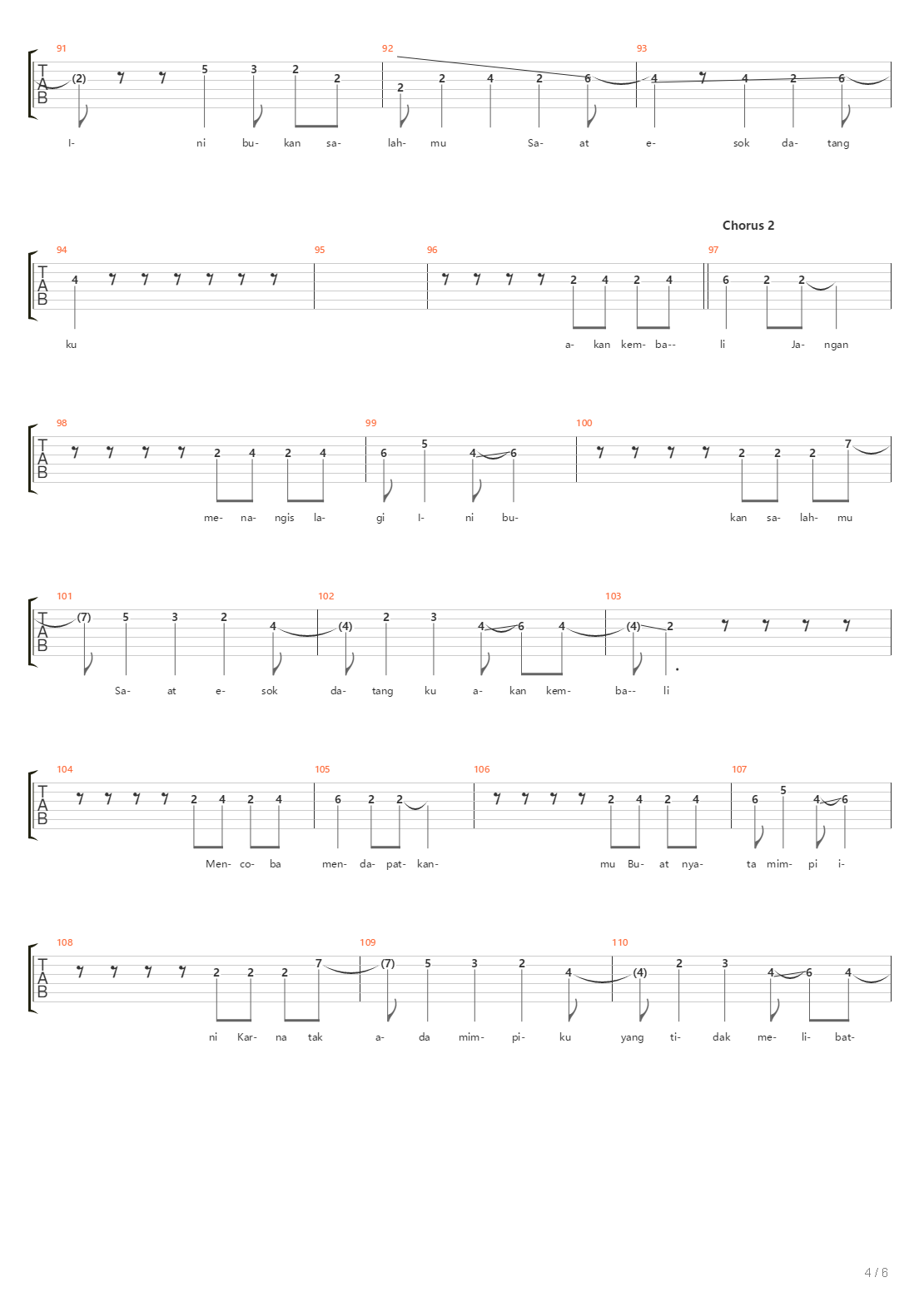 Berbagi Cerita吉他谱