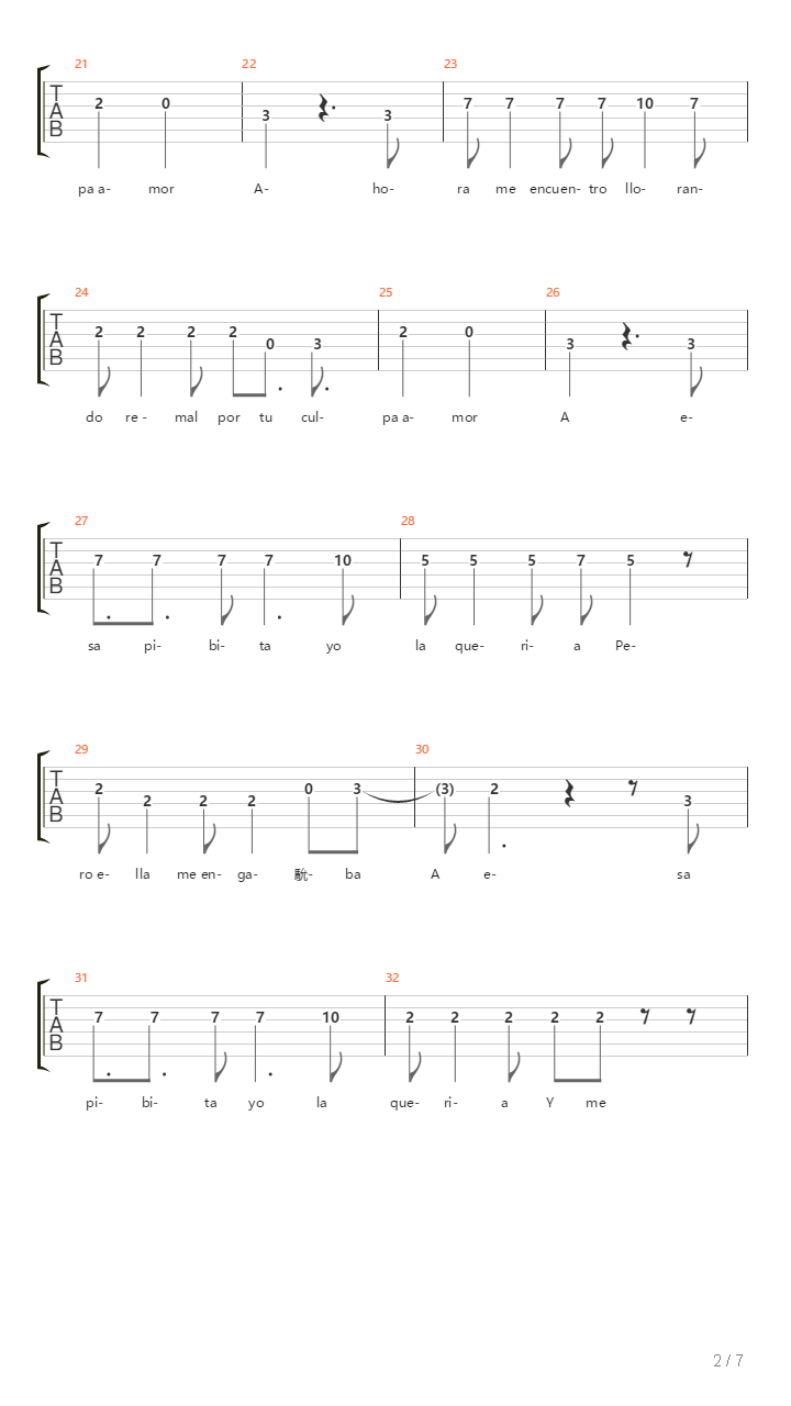 A Esa Pibita吉他谱