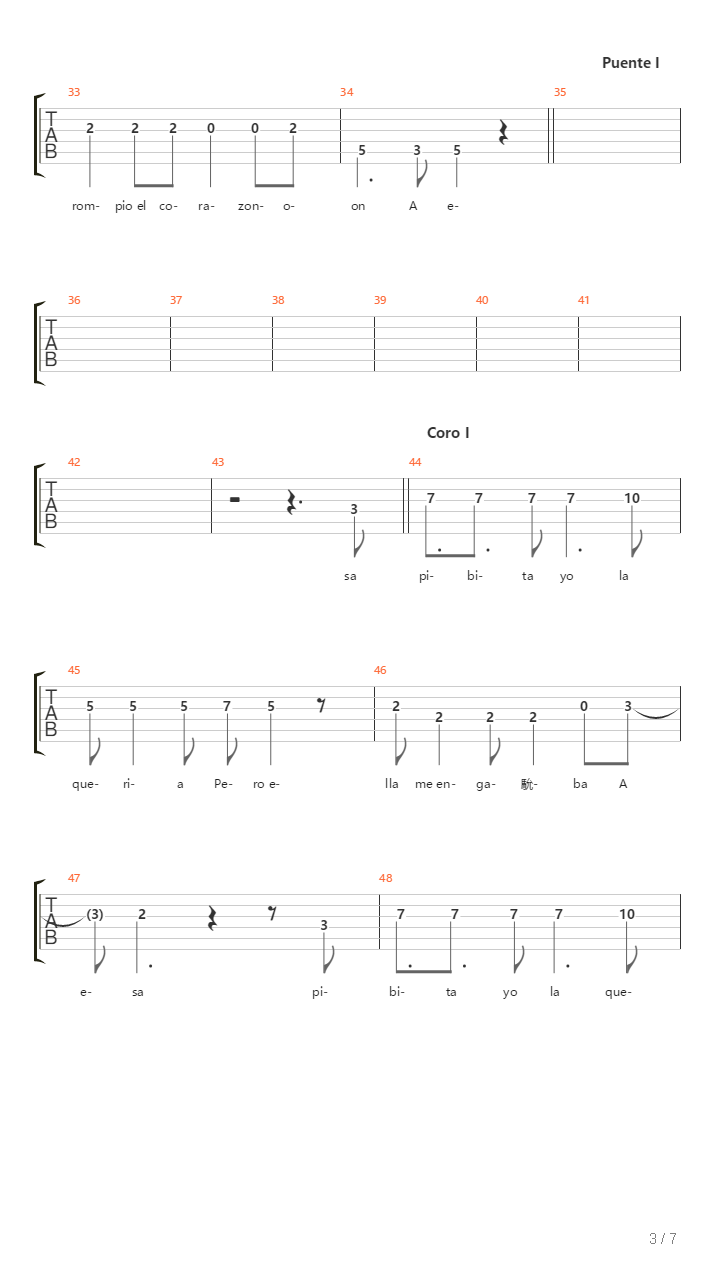 A Esa Pibita吉他谱