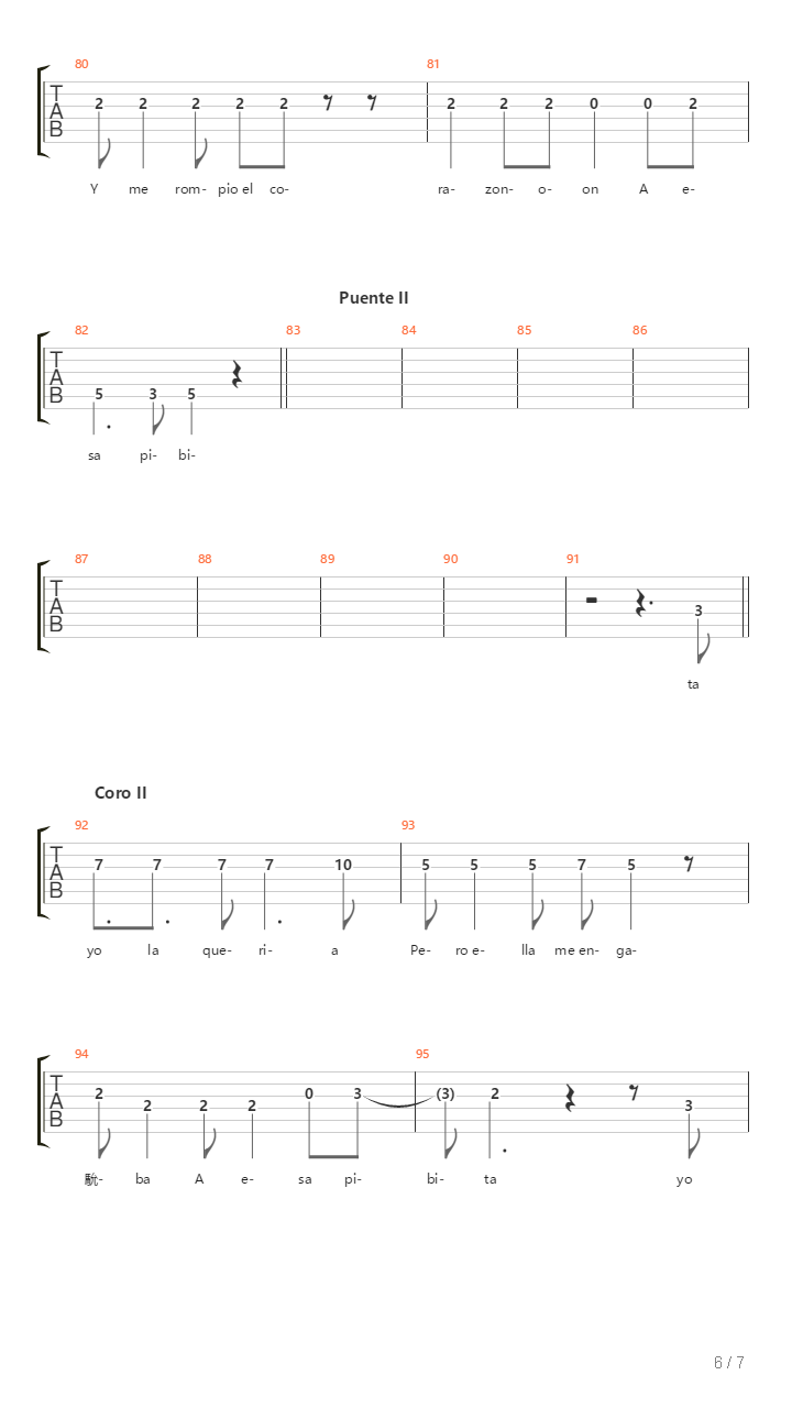 A Esa Pibita吉他谱