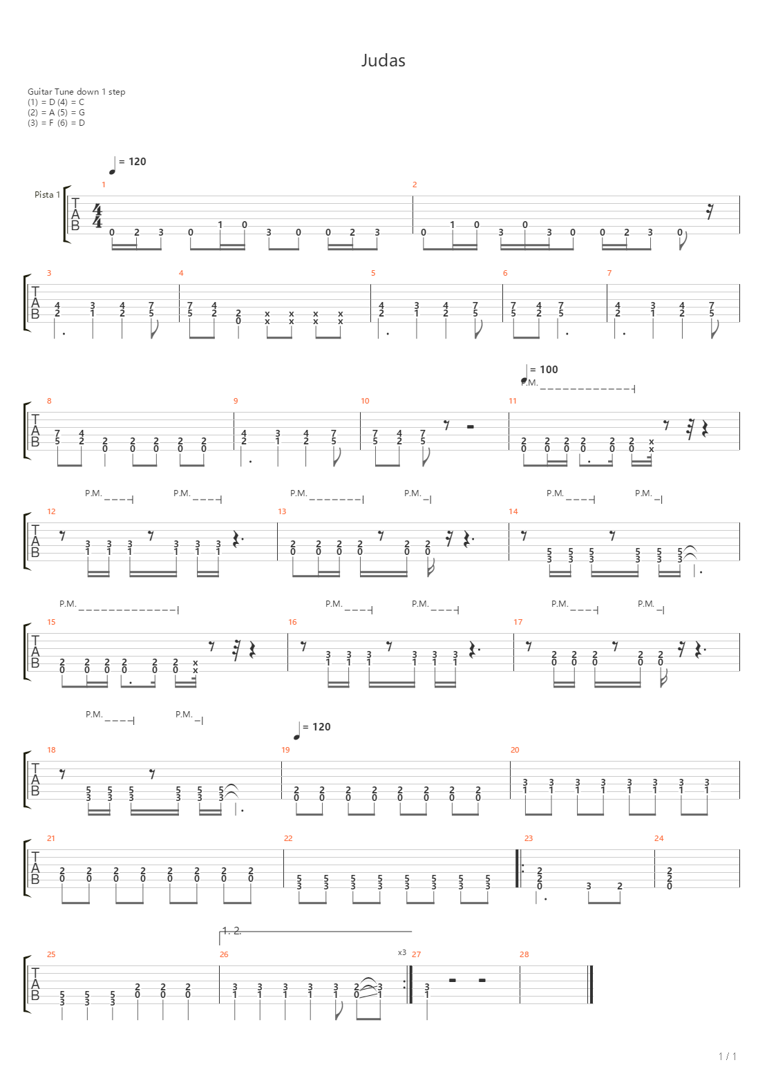 Iuda吉他谱