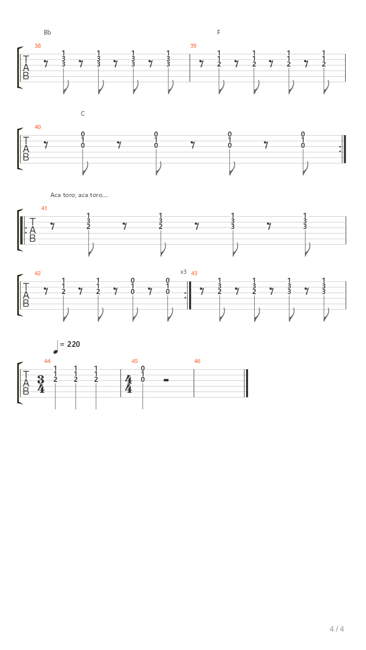 Aca Toro吉他谱