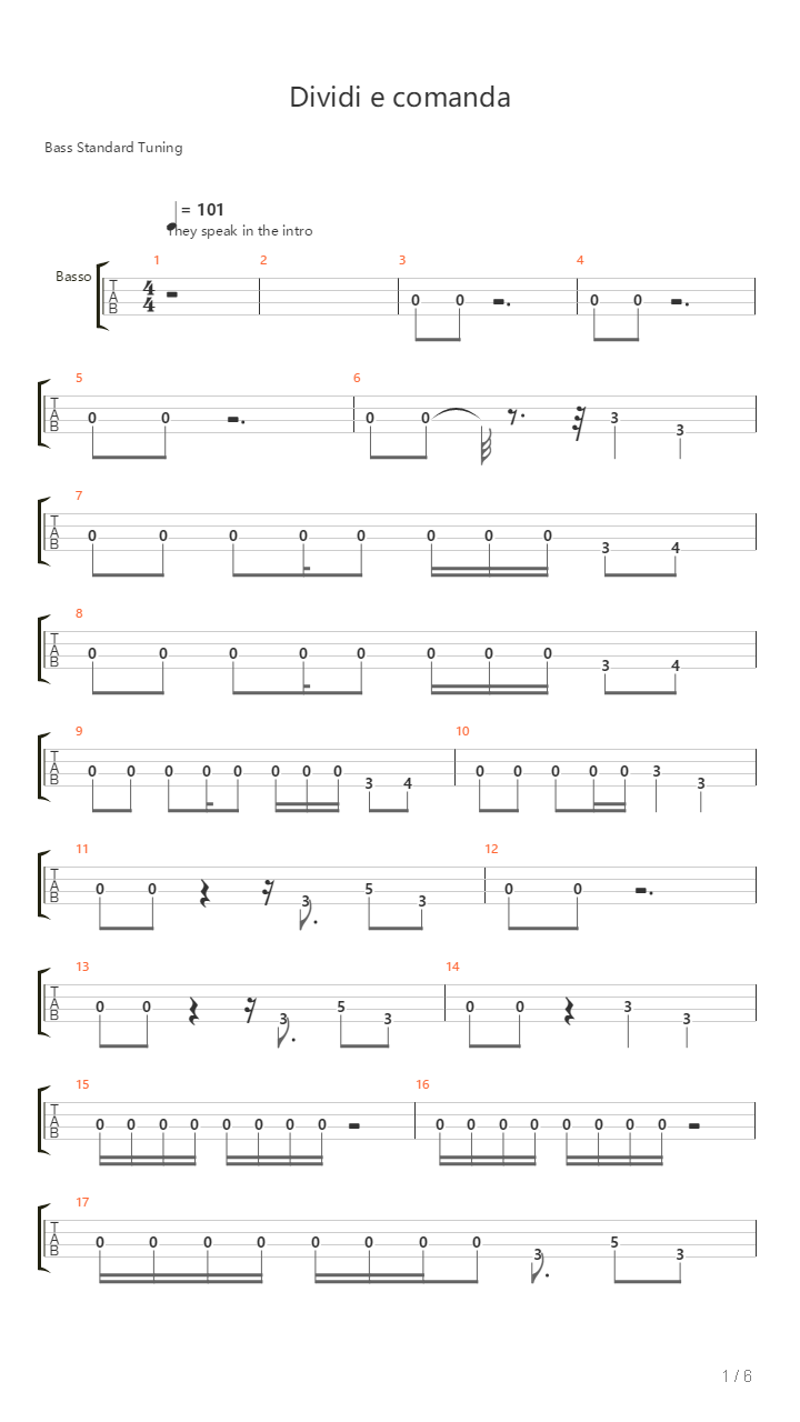 Dividi E Comanda吉他谱