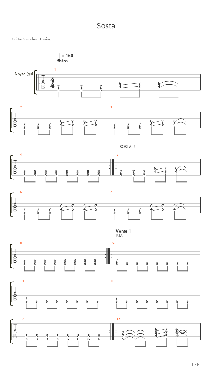 Sosta吉他谱