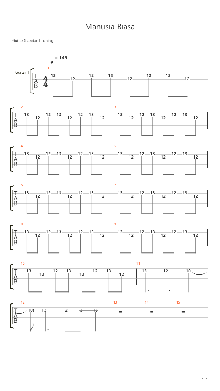 Manusia Biasa吉他谱