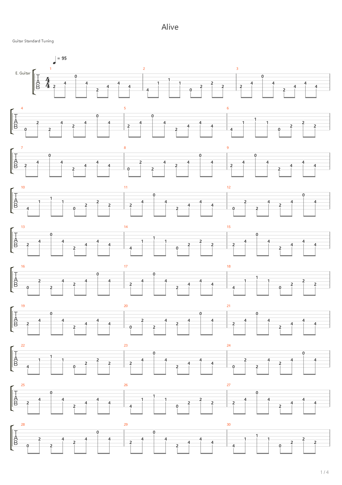 Alive吉他谱