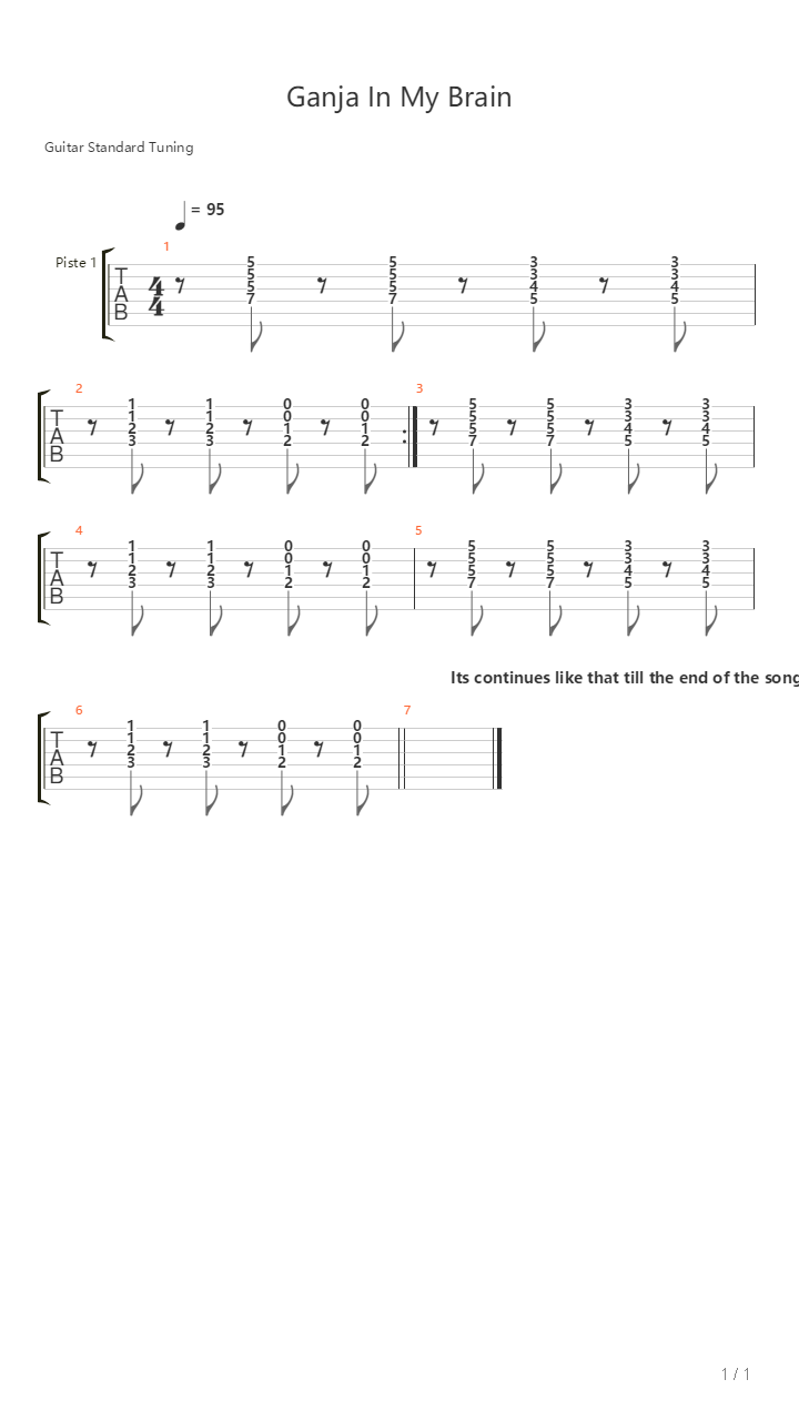 Ganja In My Brain吉他谱