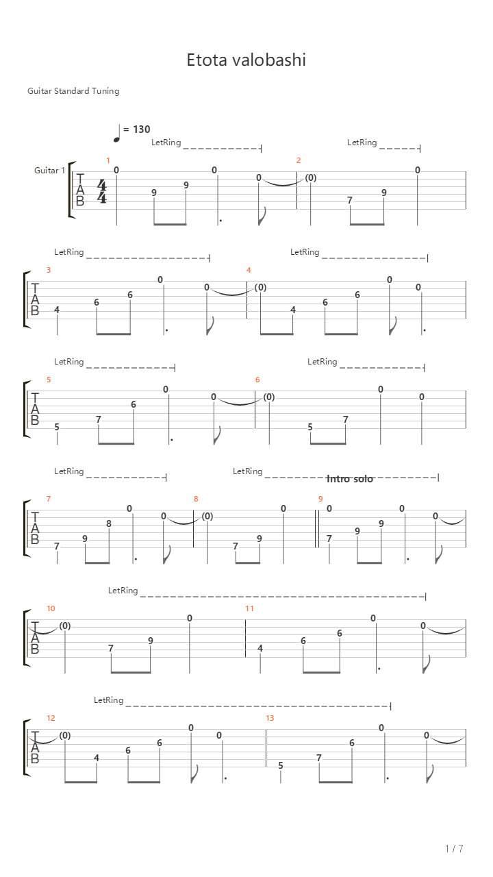 Etota Valobashi吉他谱