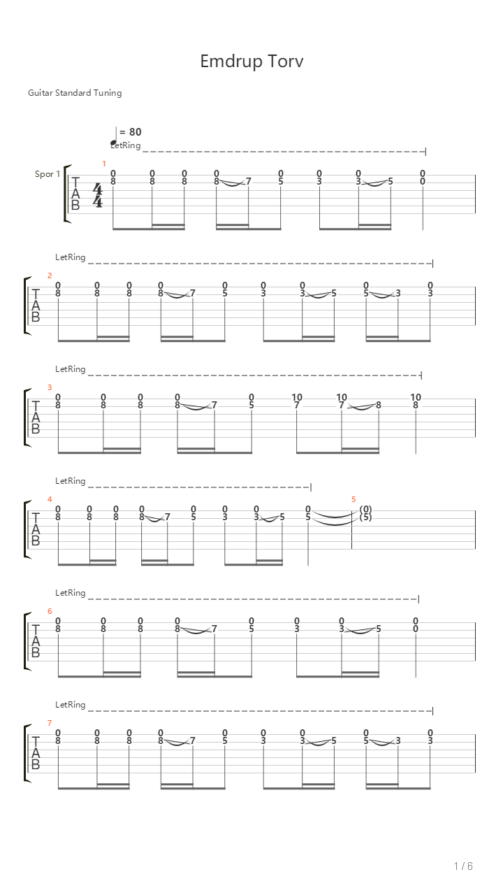 Emdrup Torv吉他谱