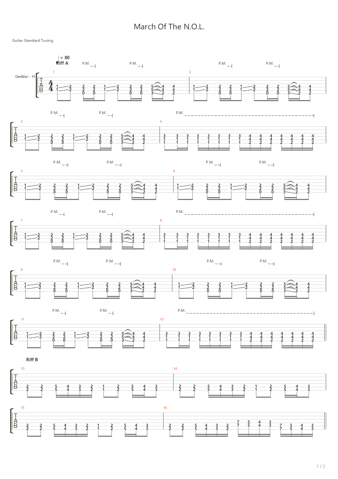 March Of The Nol吉他谱