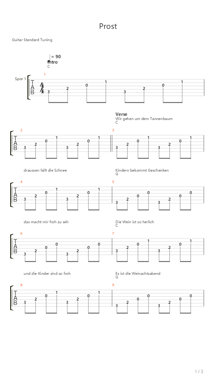 Prost吉他谱