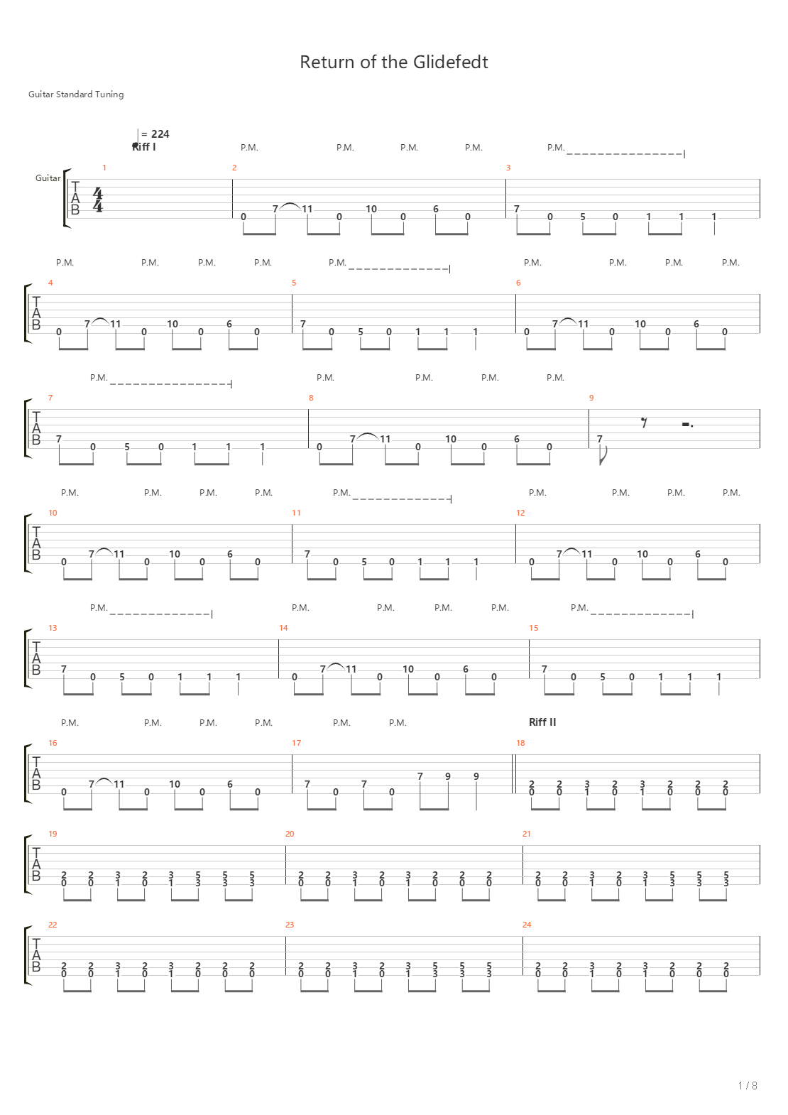 Return Of The Glidefedt吉他谱
