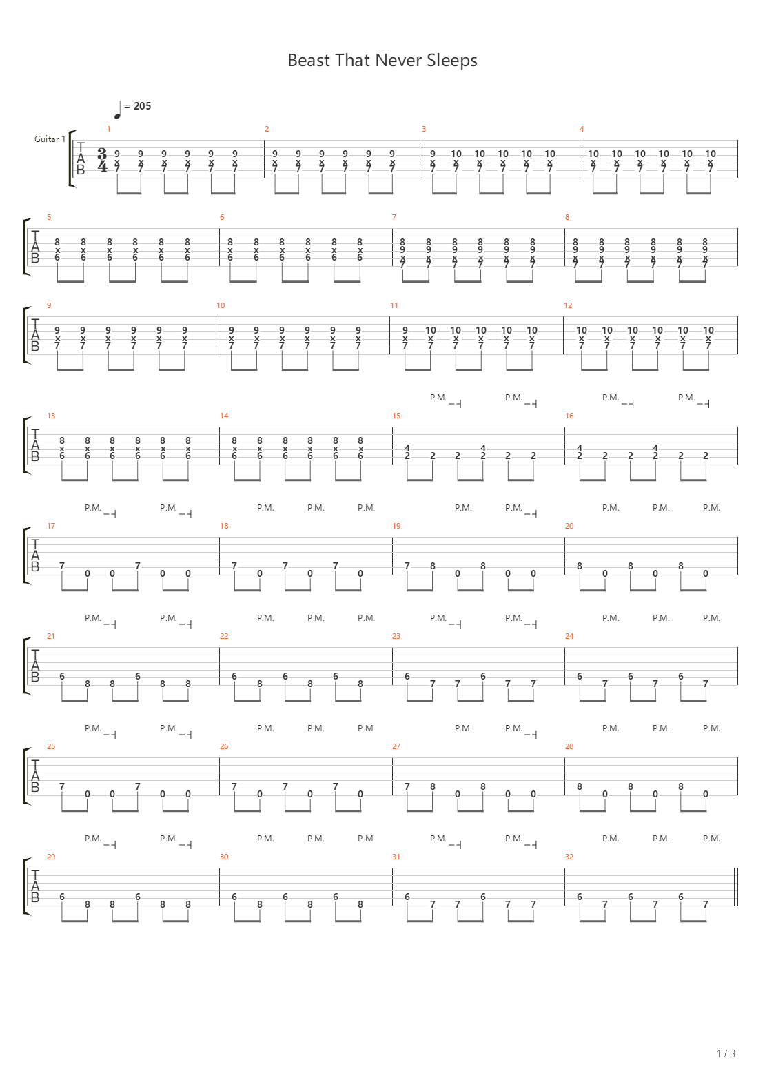 Beast That Never Sleeps吉他谱