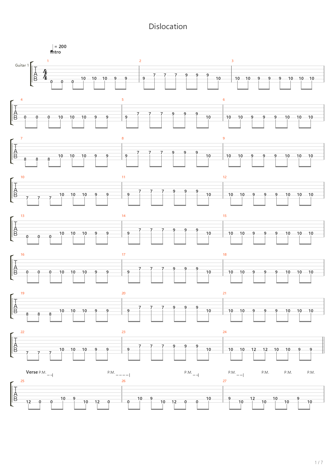 Dislocation吉他谱