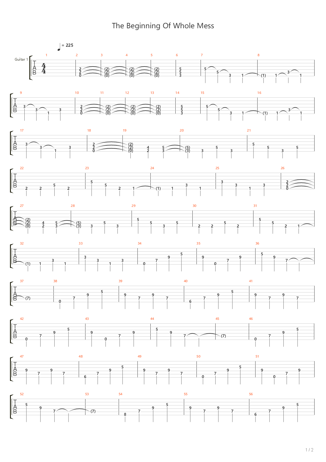 The Beginning Of Whole Mess吉他谱