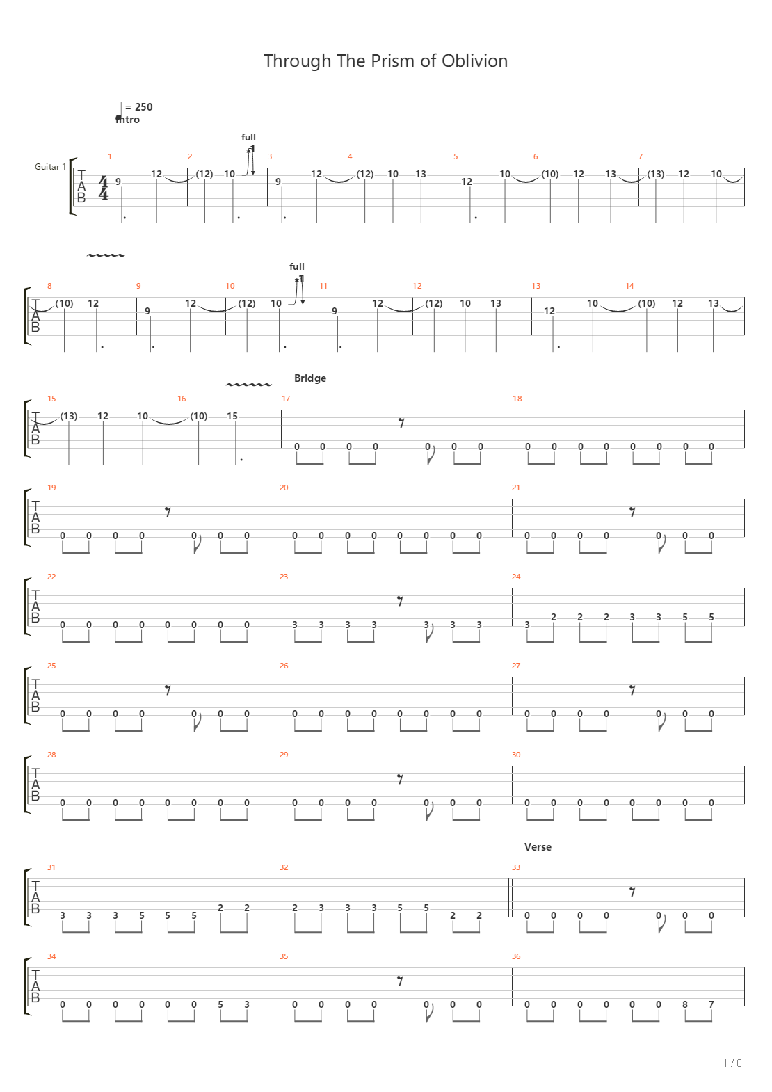 Through The Prism Of Oblivion吉他谱