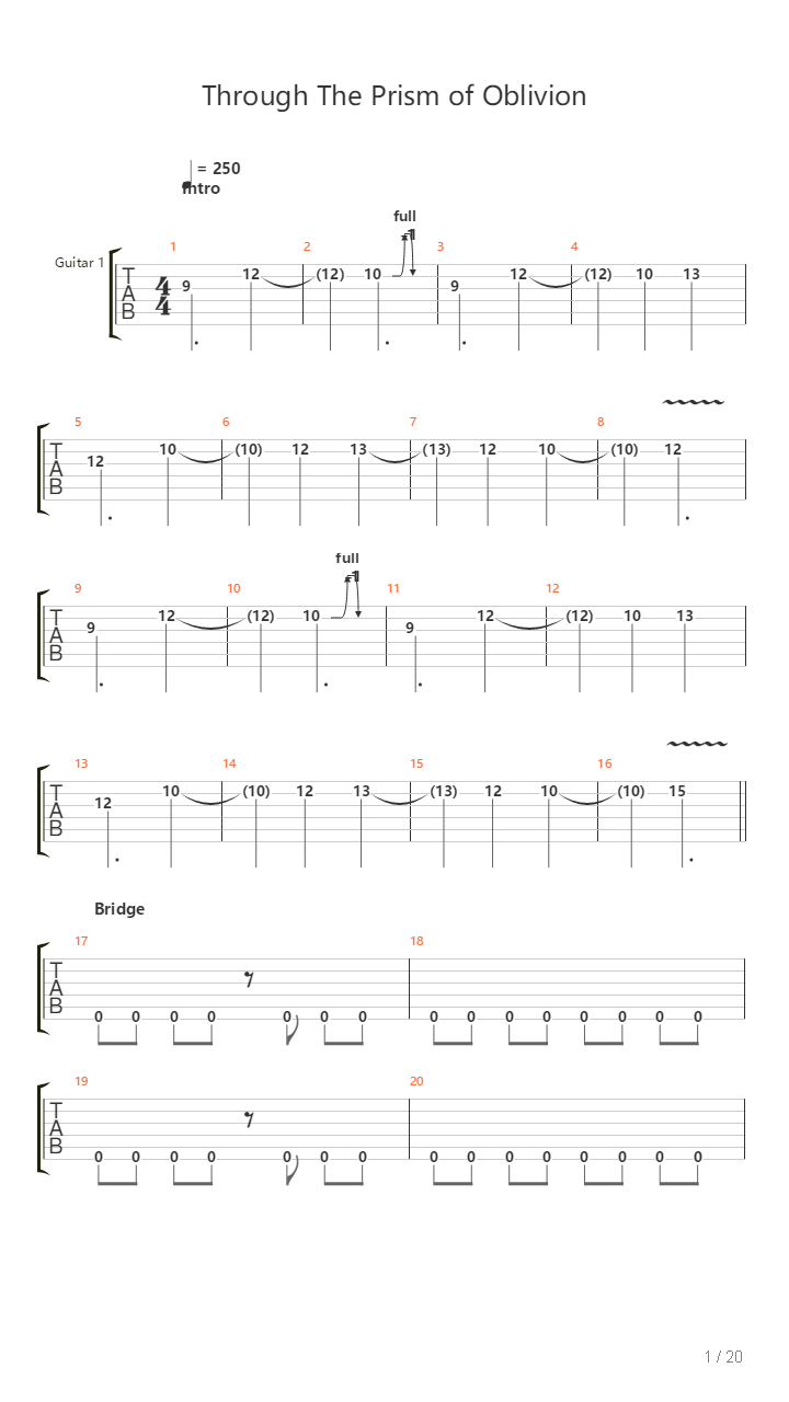 Through The Prism Of Oblivion吉他谱