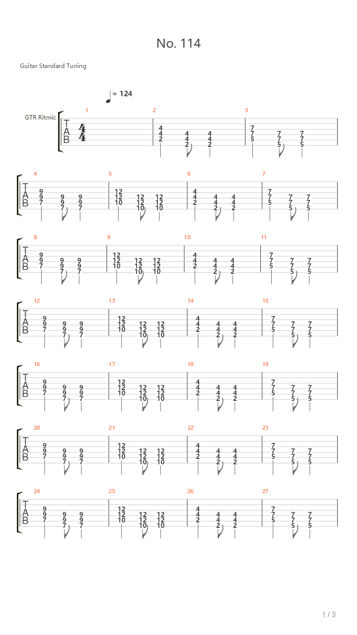 No114吉他谱