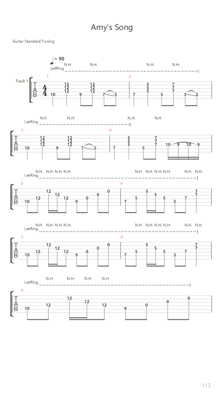 Amys Song吉他谱