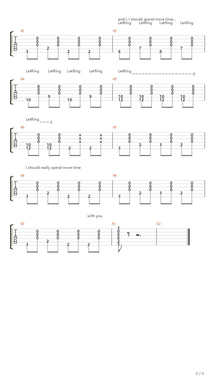 I Should Spend More Time With You吉他谱