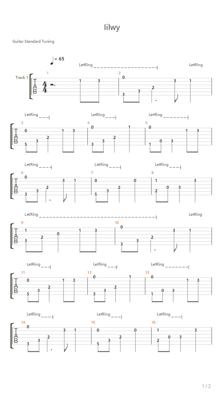 Iilwy吉他谱