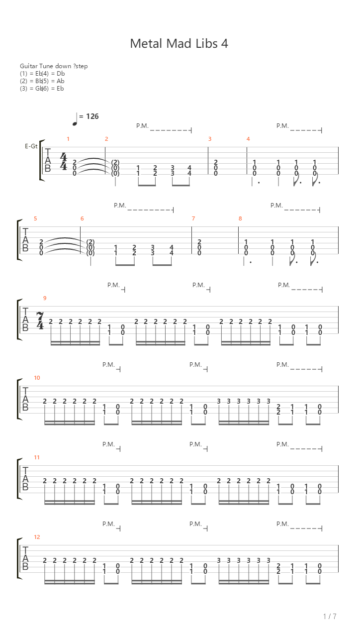 Metal Mad Libs 4吉他谱