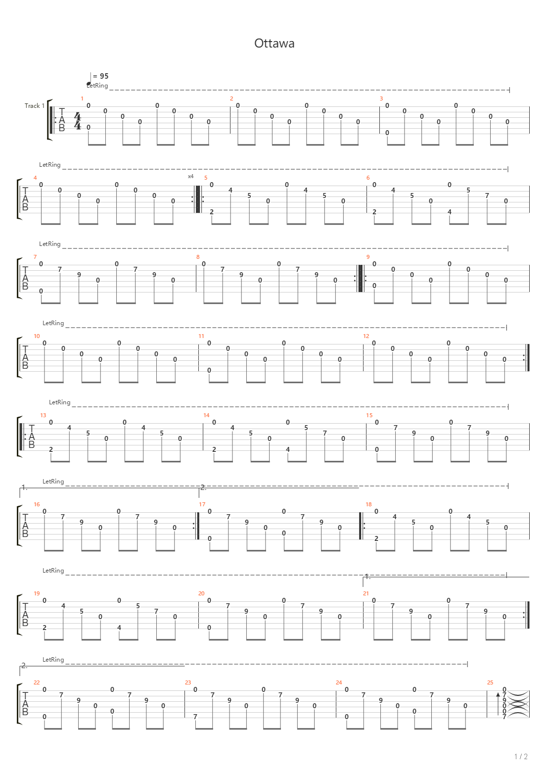 Ottawa吉他谱