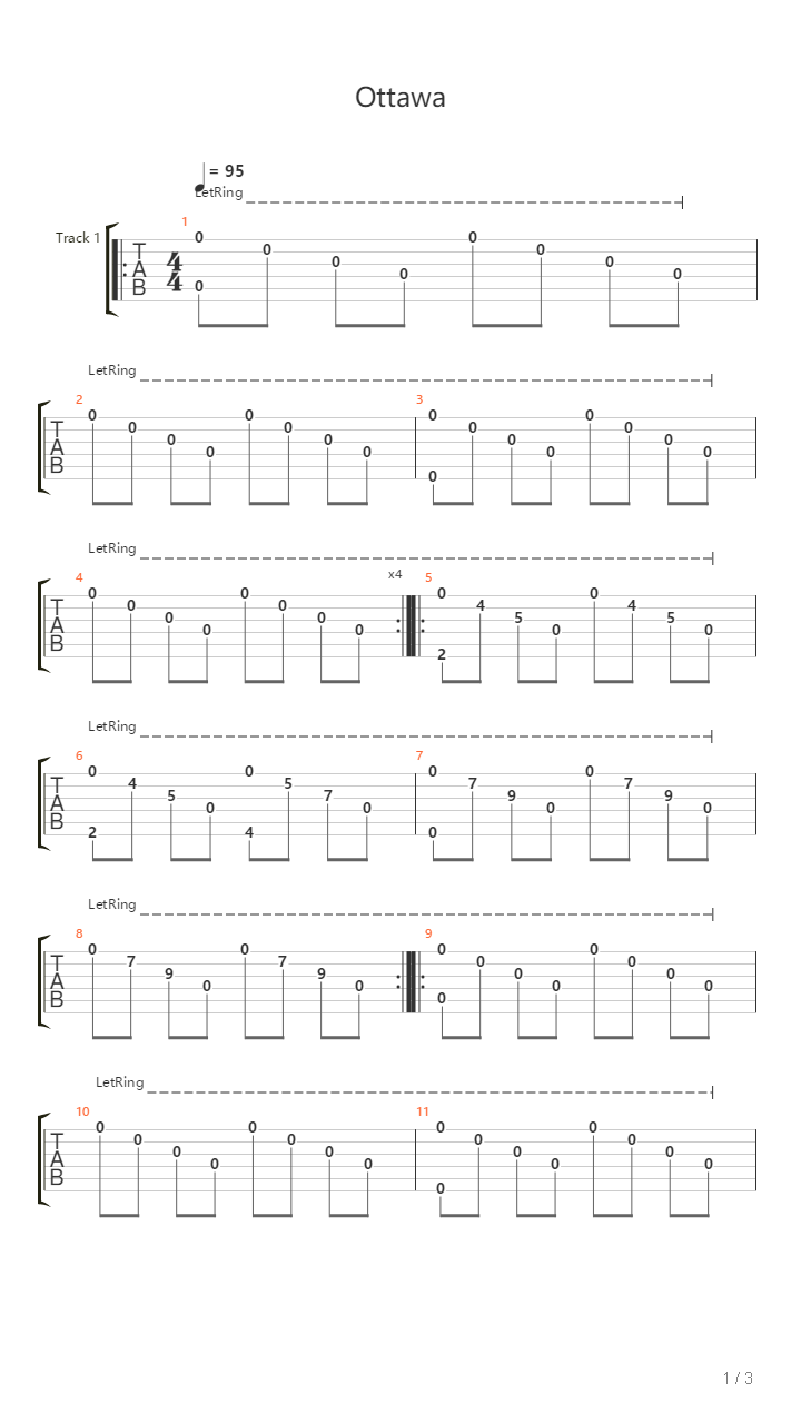Ottawa吉他谱