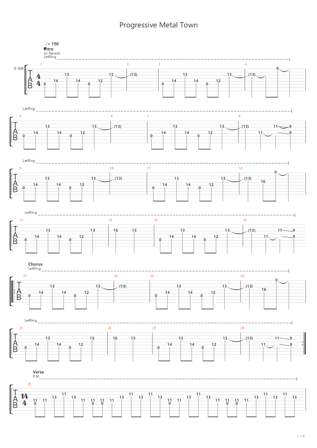 Progressive Metal Town Usa吉他谱