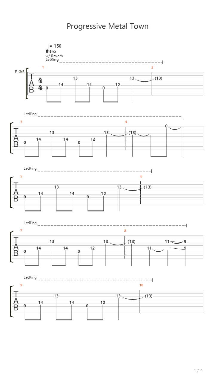 Progressive Metal Town Usa吉他谱