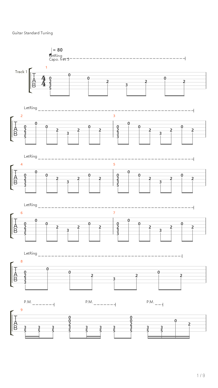 Ragtime吉他谱