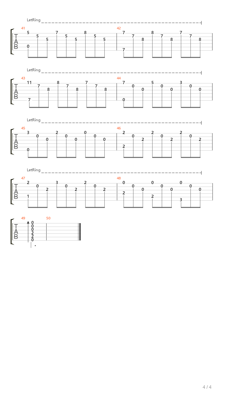 Romanza In C Standard吉他谱