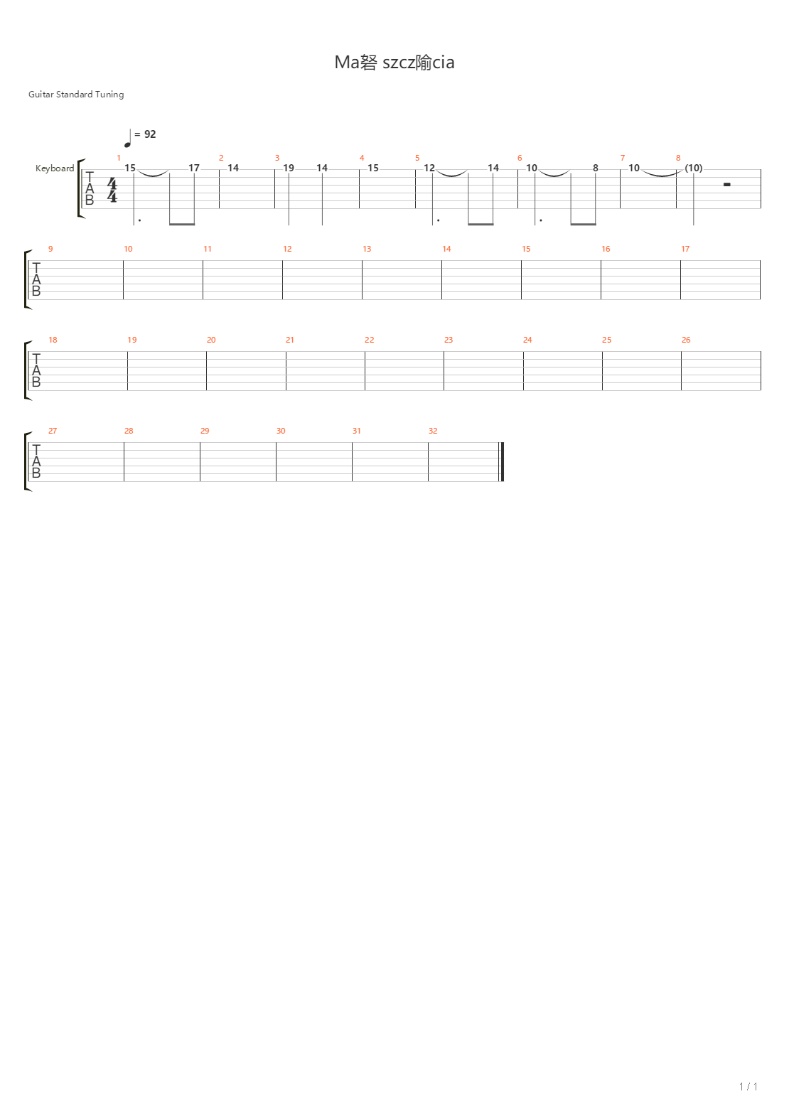 Male Szczescia吉他谱