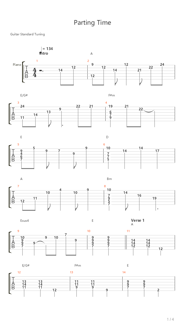 Parting Time吉他谱