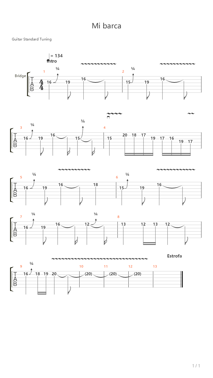 Mi Barca吉他谱