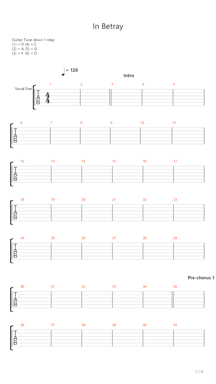In Betray吉他谱