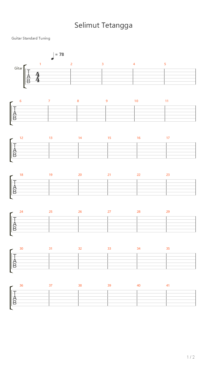 Selimut Tetangga吉他谱