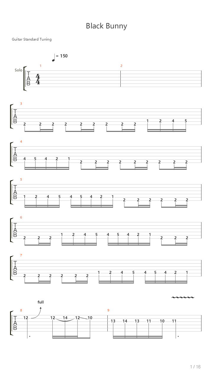 Black Bunny吉他谱