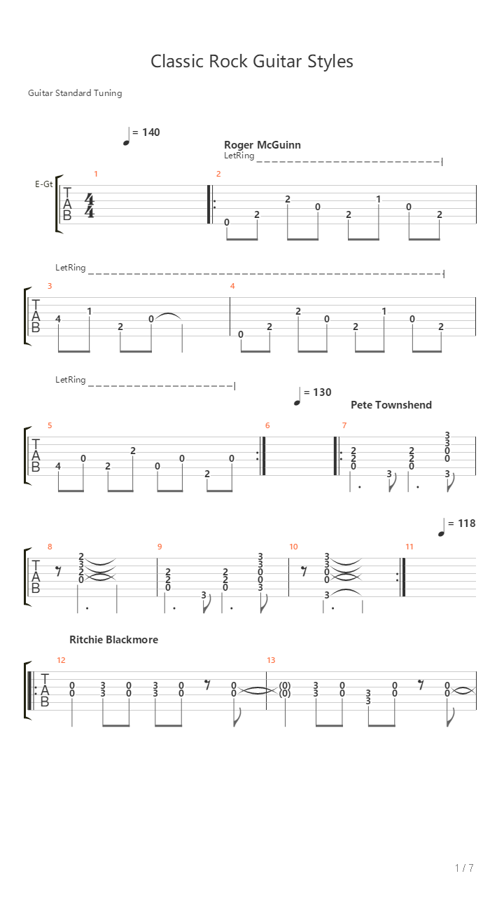 Classic Rock Guitar Styles吉他谱