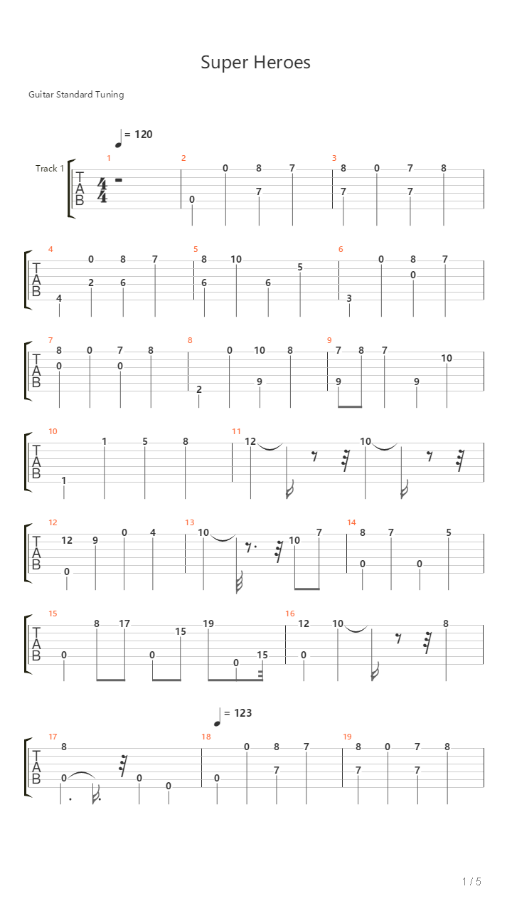 Super Heroes吉他谱