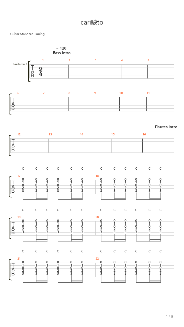 Cariito吉他谱