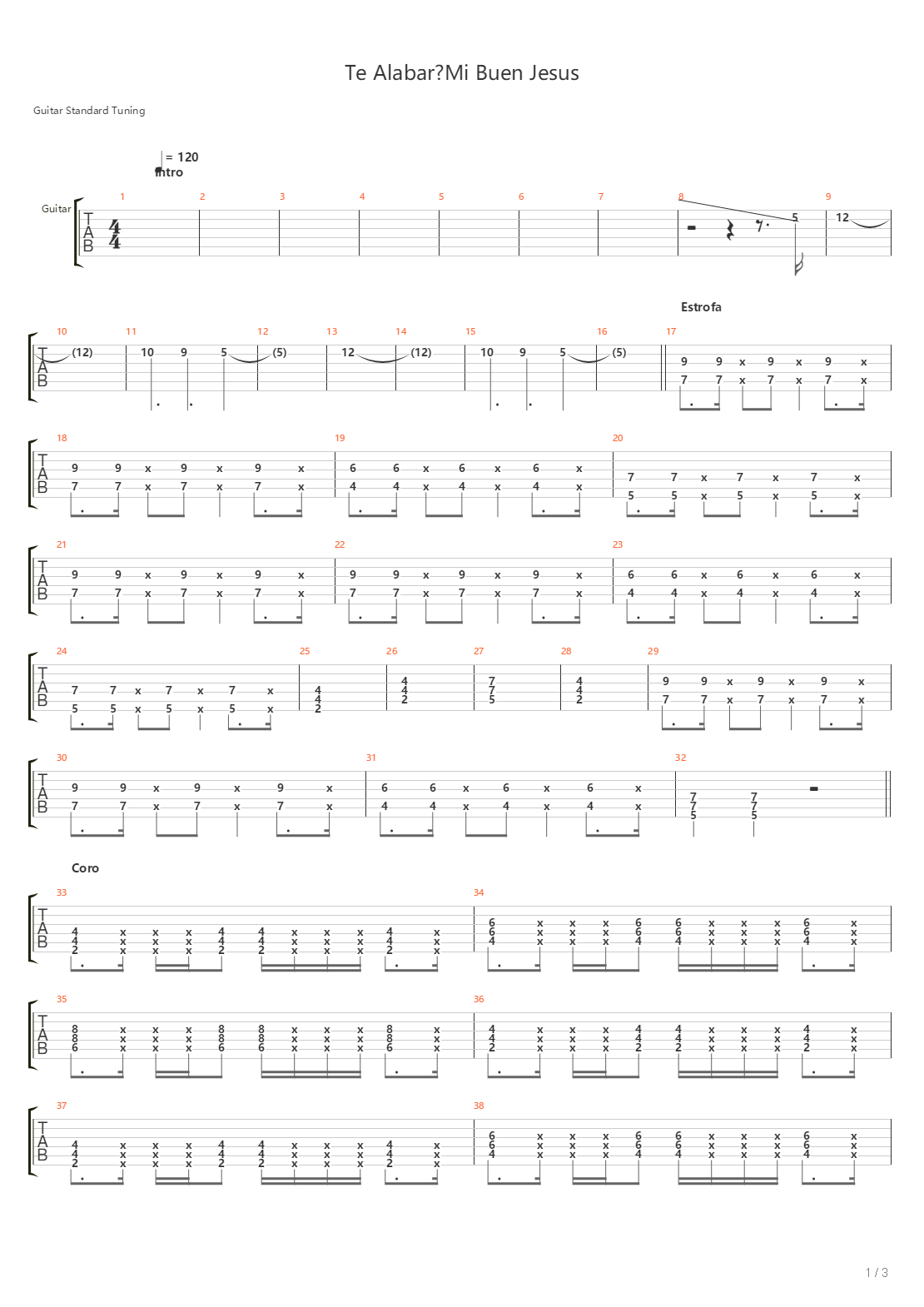 Te Alabare吉他谱