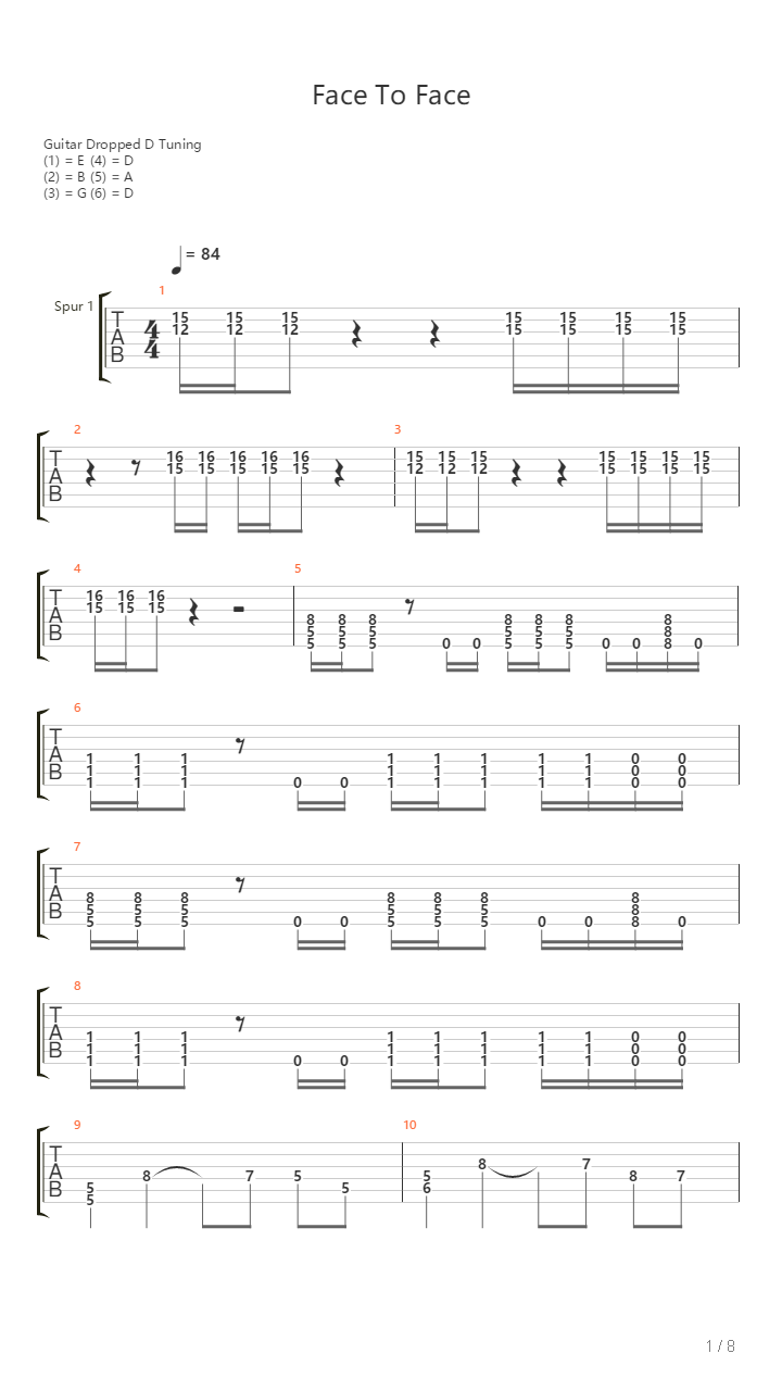 Face To Face吉他谱