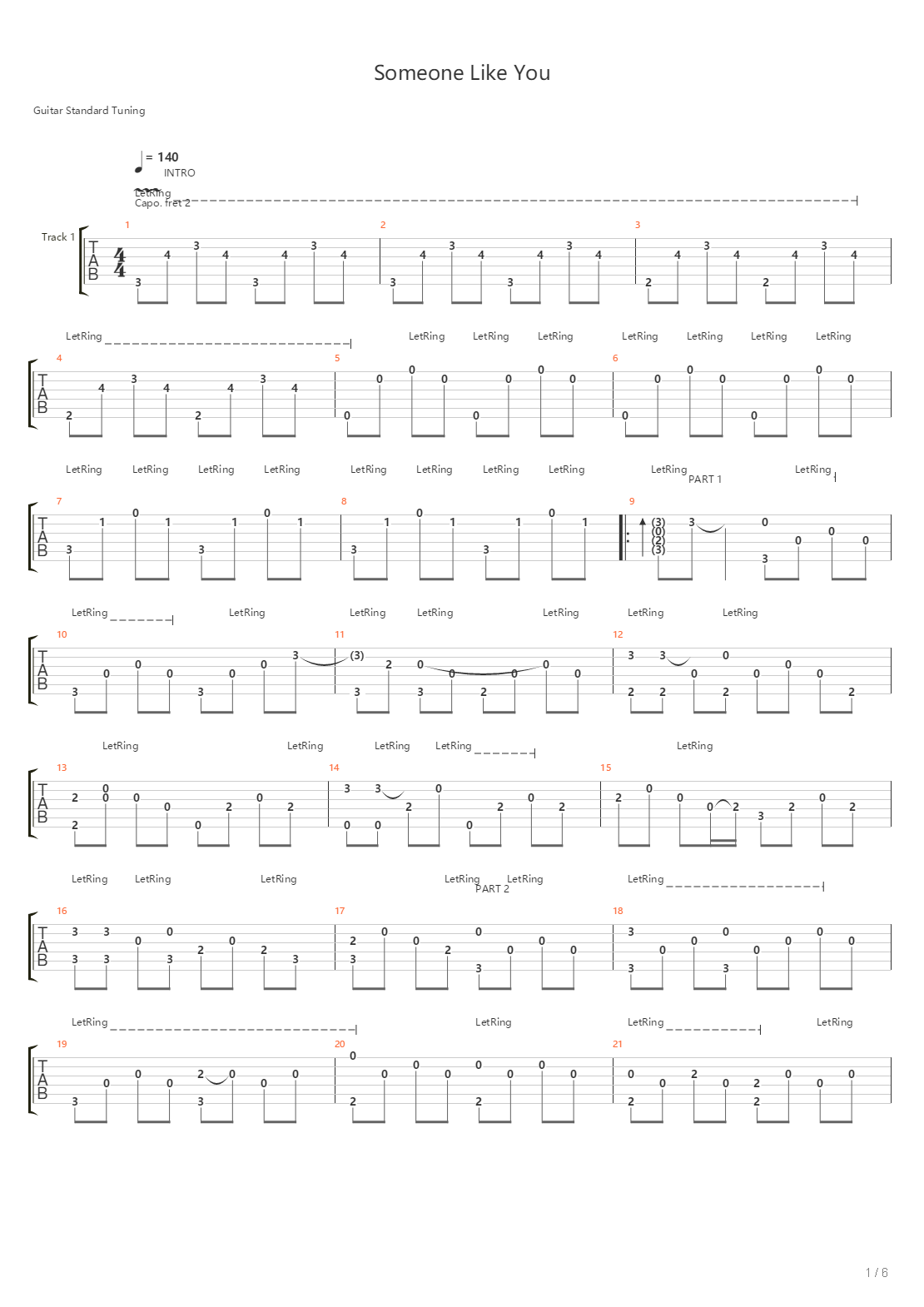 Someone Like You吉他谱